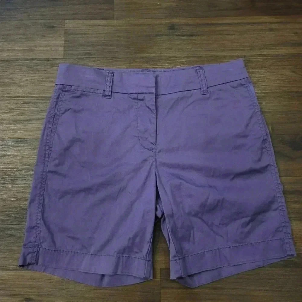 J.Crew 2 Stretch Chino Shorts Purple Cotton